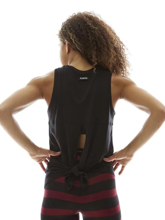 K-DEER Tops - K-DEER Hero Tank Yoga Open Back Gym Black S